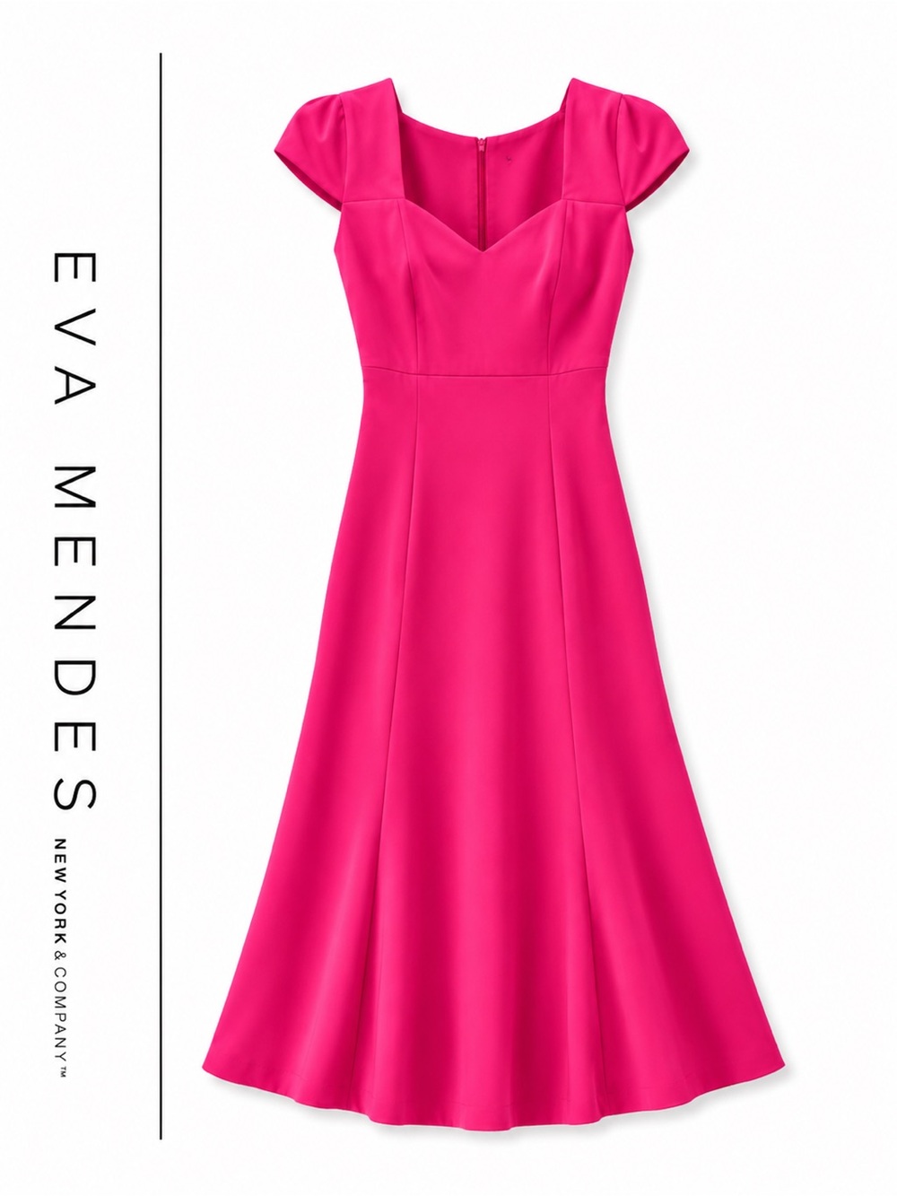 Eva Mendes for New York & Company Hot Pink Long Dress Size 6 E